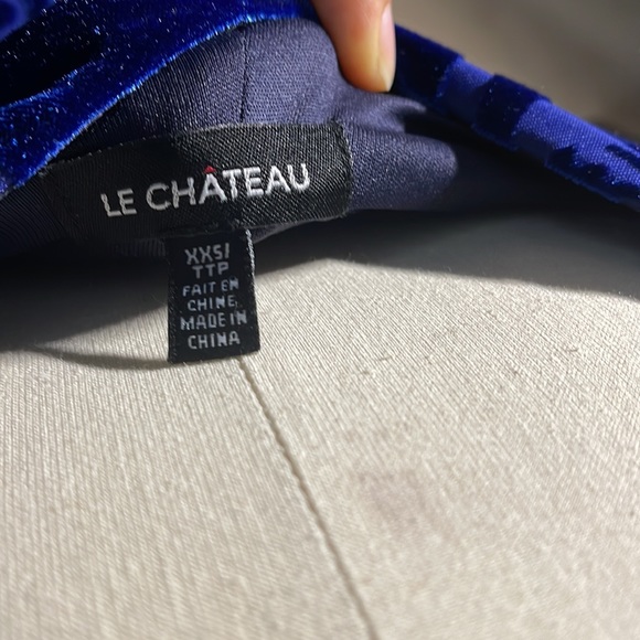 NEW BLUE VELVET DRESS - Picture 4 of 5